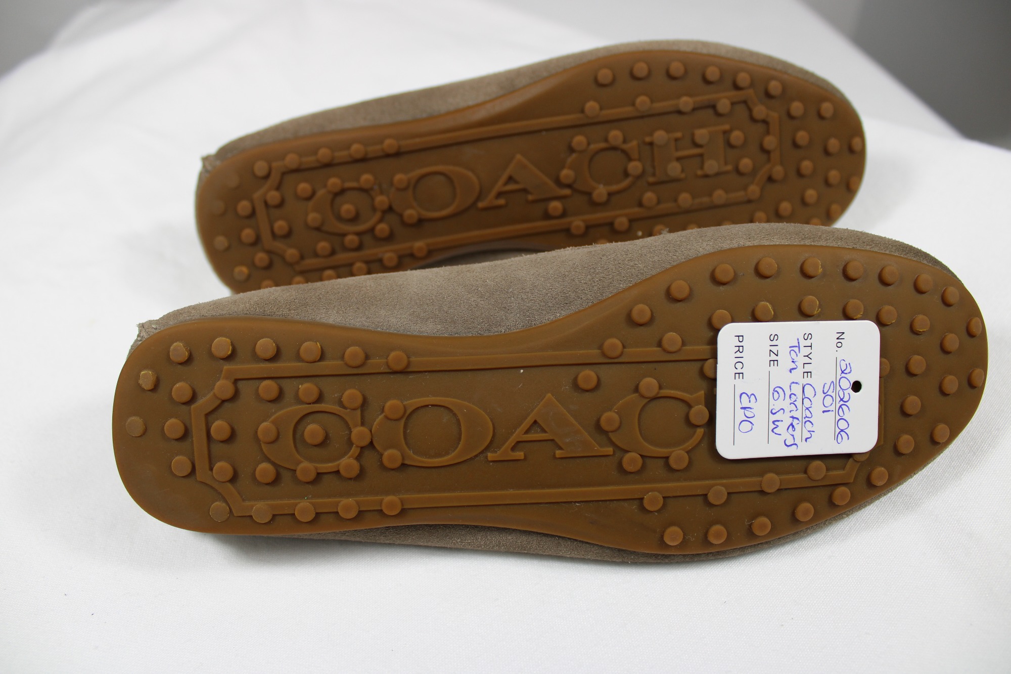 Coach Womens Frida Loafers Flats 6.5 B Tan Brown Suede Driving Mocs Shoes detailed image 16