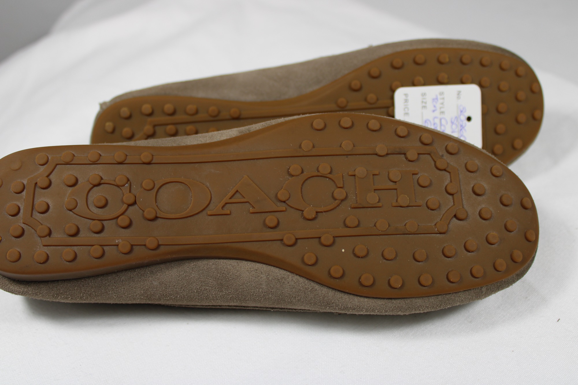 Coach Womens Frida Loafers Flats 6.5 B Tan Brown Suede Driving Mocs Shoes detailed image 14